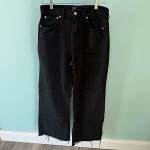 GAP Black High Rise Wide-Leg Jeans Size 28 Short